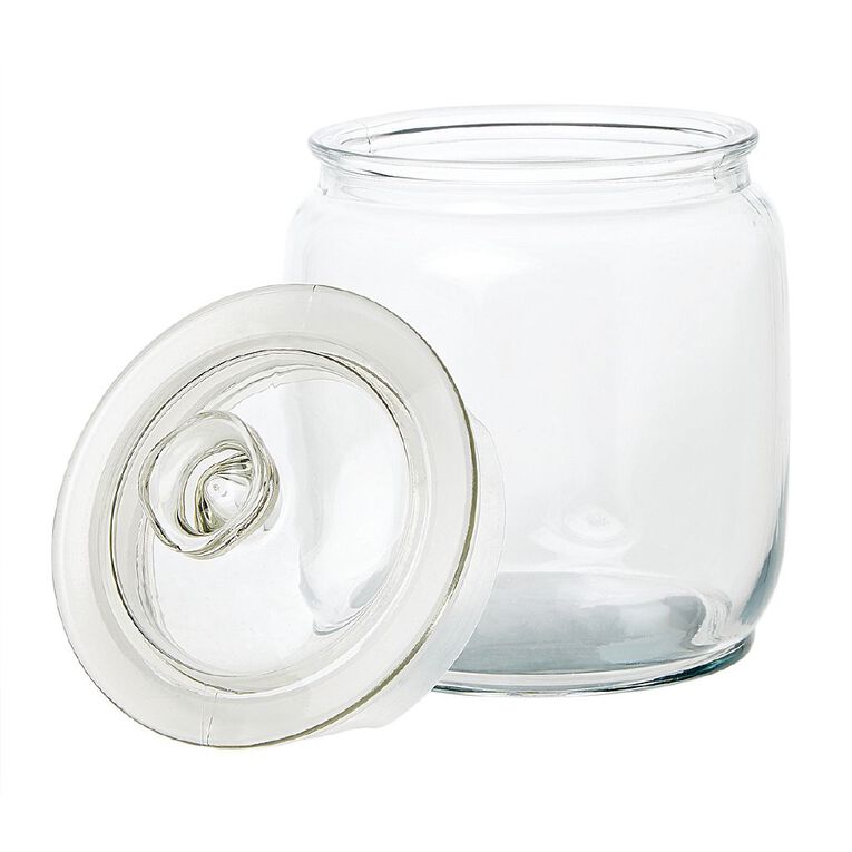 Living & Co Round Glass Jar Clear 1.5L, , hi-res