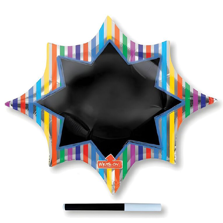Anagram Supershape Starburst Write-On Blackboard Balloon, , hi-res