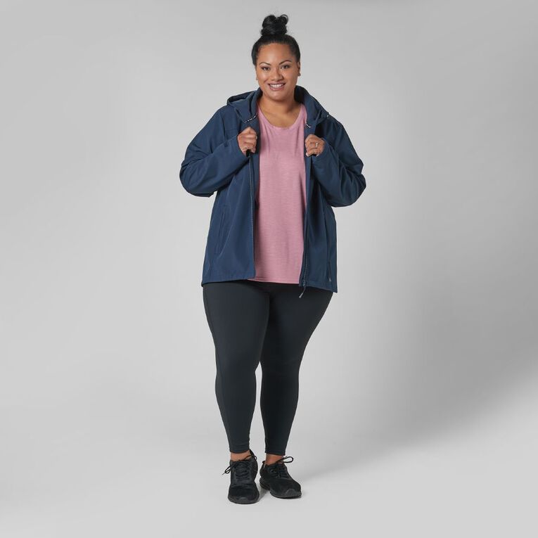 Active Intent Women's Curve Bonded Fleece Jacket Blue Dark The Warehouse