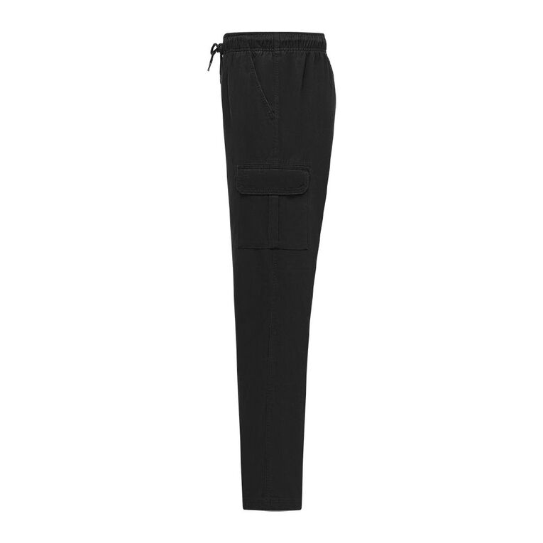 H&H Men's Elastic Waist Cargo Pants, Black, hi-res