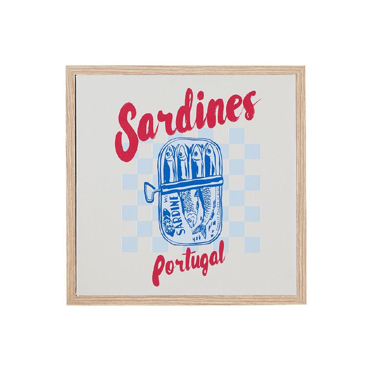 Living & Co Sardines Framed Canvas 25cm x 25cm, , hi-res