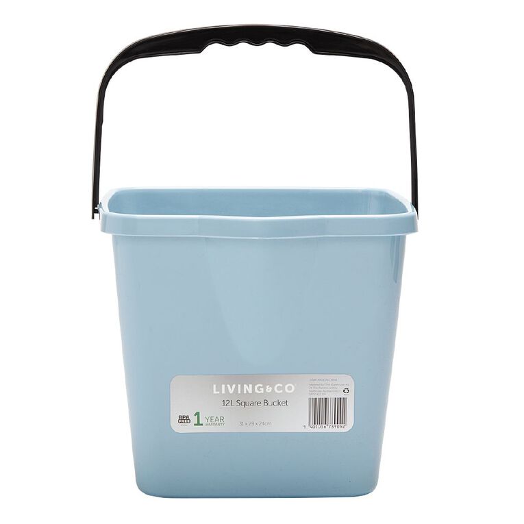 Living & Co Square Bucket Assorted 12L, , hi-res