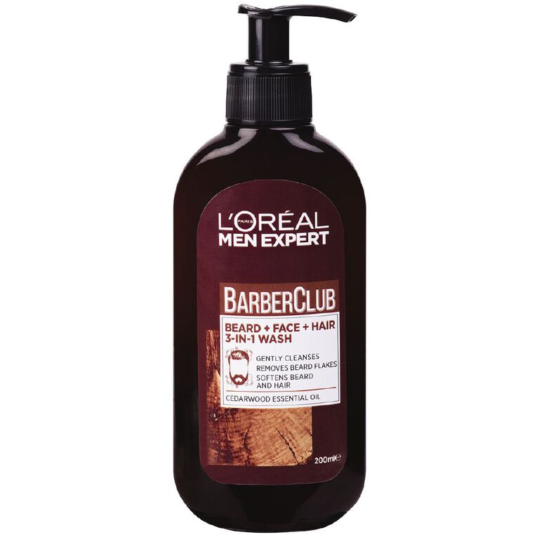 L'Oreal Paris Men's Expert Barber Club Beard & Face & Hair Wash 200ml, , hi-res