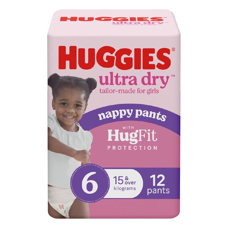 Huggies Ultra Dry Nappy Pants Junior Girls' Size 6 15+kg 12 Pack, , hi-res