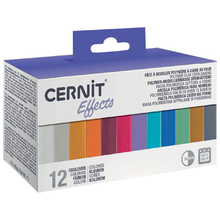 Cernit Polymer Clay Mini Blocks 25g Effects Pack of 12, , hi-res