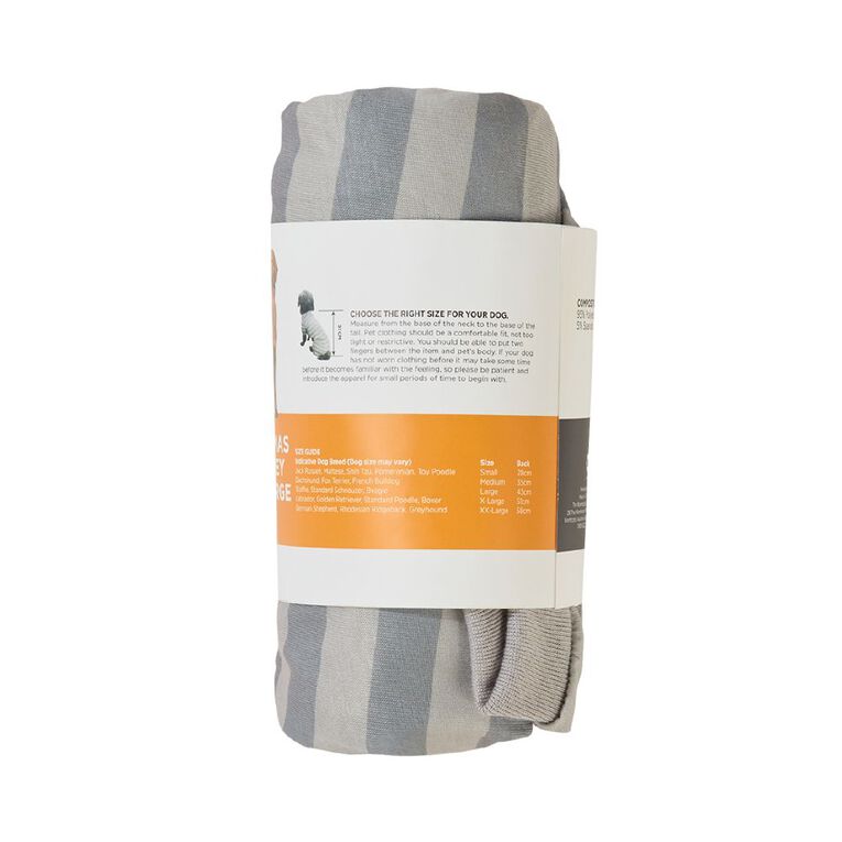 Petzone Pet Pyjamas Stripe# Grey Small, , hi-res