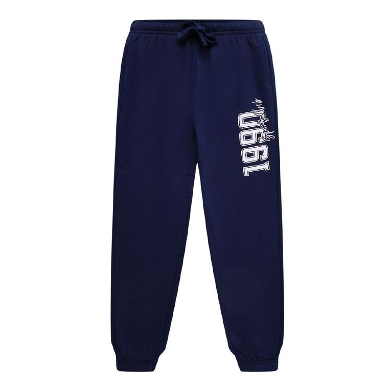 Young Original Printed Cuffed Trackpants, Blue Dark, hi-res