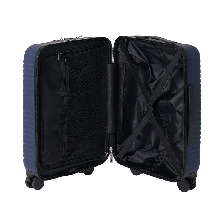 Living & Co 50cm Hard Textured Suitcase with Laptop Pocket Navy, , hi-res