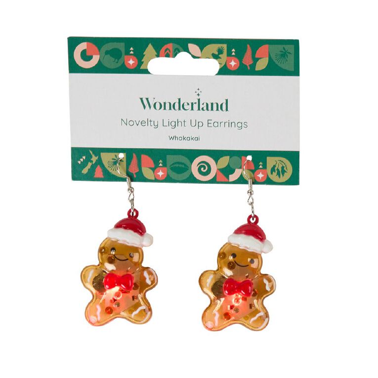 Wonderland Novelty Christmas Light Up Earrings Assorted, , hi-res