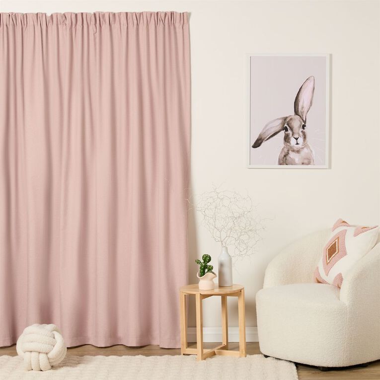 Living & Co Studio Curtains Pink Light 150-230cm Wide/205cm Drop, Pink Light, hi-res