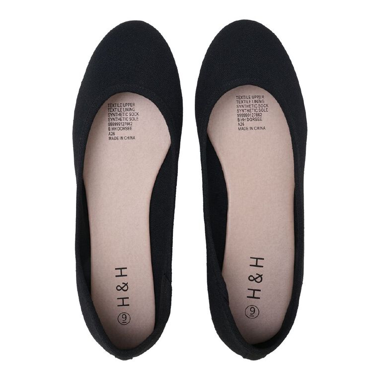 H&H Women's Dorsee Ballet Shoes, Black, hi-res