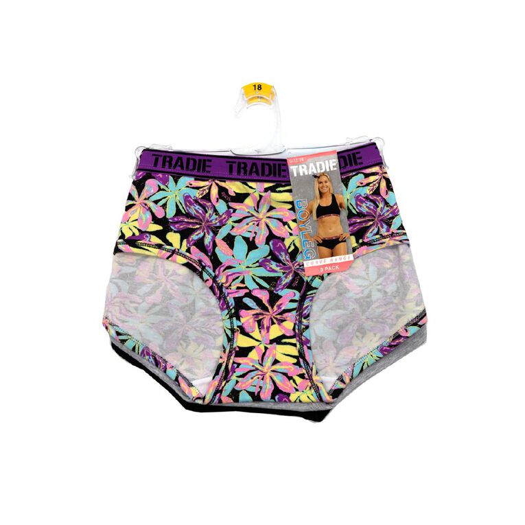Tradie Women's Curve Boyleg 3 Pack, Pink Light, hi-res
