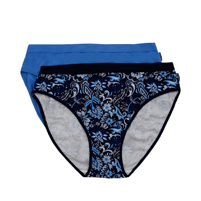 Underworks Women's Gift Hi-Cut Briefs 2 Pack, Blue Light, hi-res
