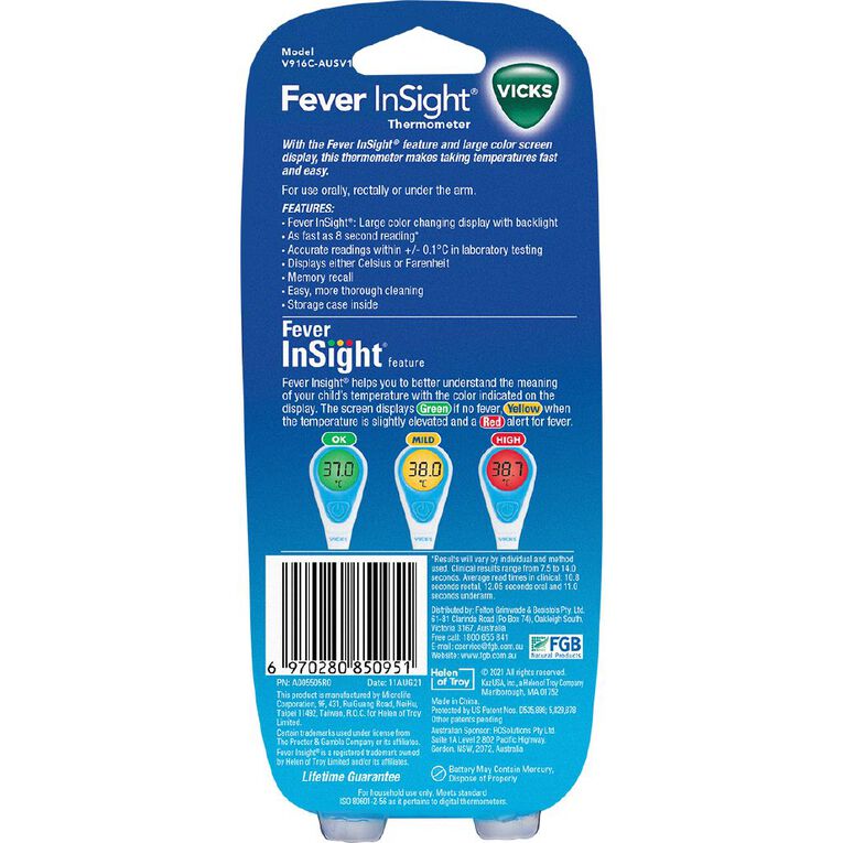 Vicks Fever Insight Thermometer The Warehouse