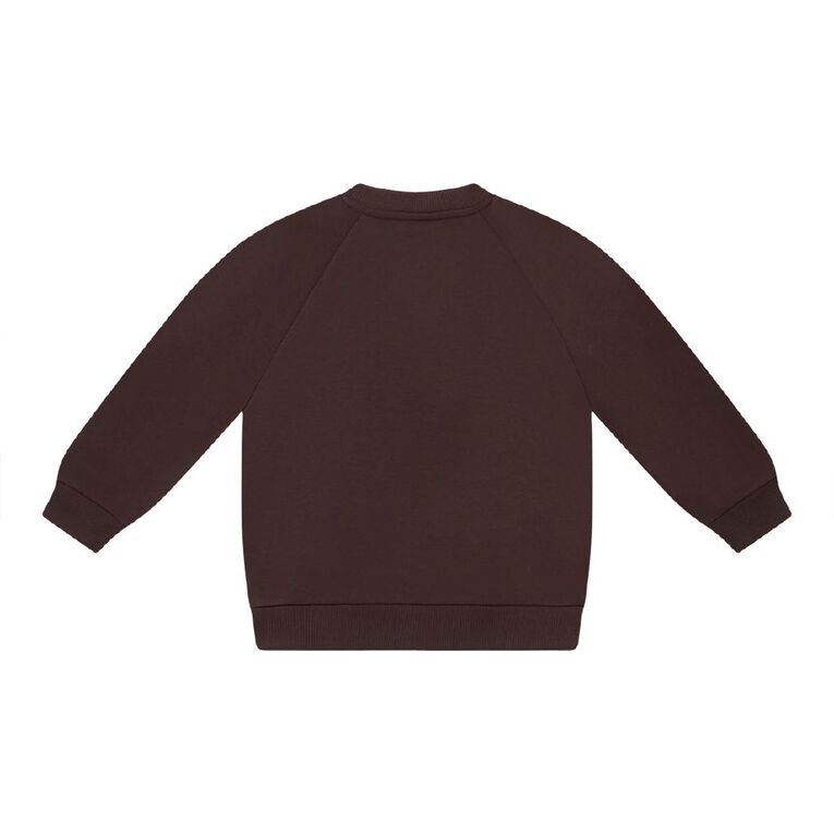 Young Original Plain Raglan Crew Sweat, Brown Dark, hi-res