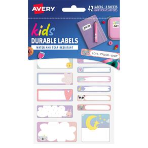 Avery Kids Love Dream Shine School Labels 42 Labels 3 sheets