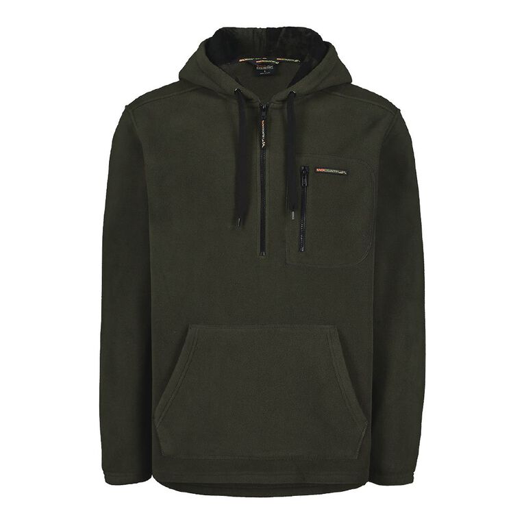 Back Country Solid Fleece Hooded Sweatshirt, Green/Black, hi-res