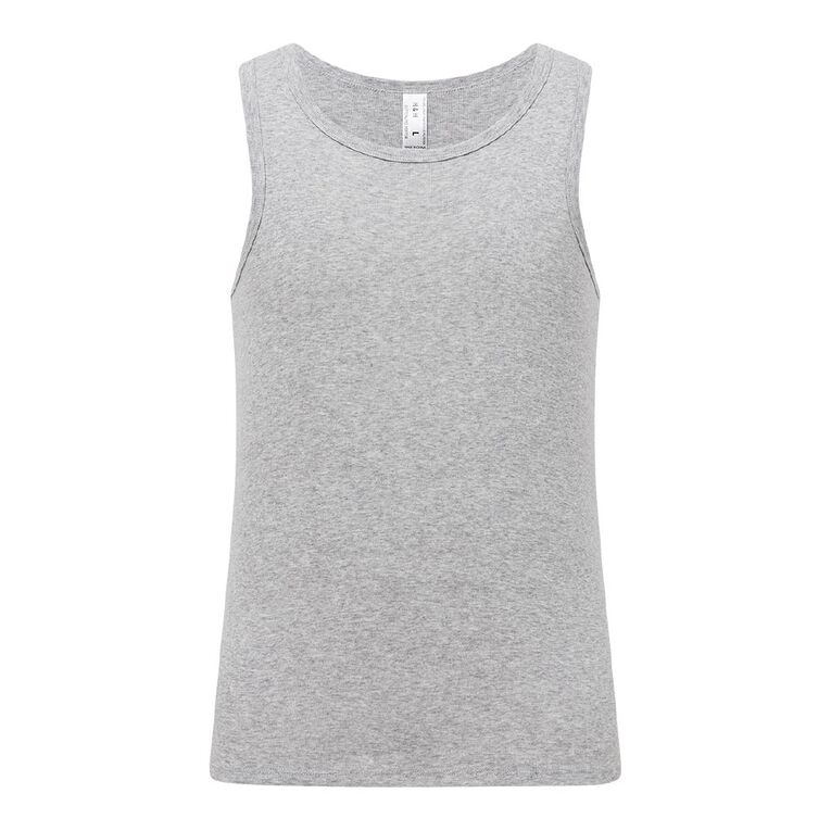 H&H Men's Singlet 2 Pack, Grey Marle, hi-res
