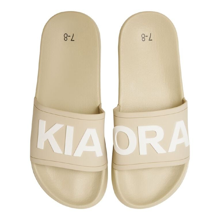 H&H Women's Kia Ora Slides, Cream, hi-res