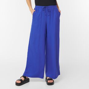 H&H Women's Linen Blend Tie Waist Pants
