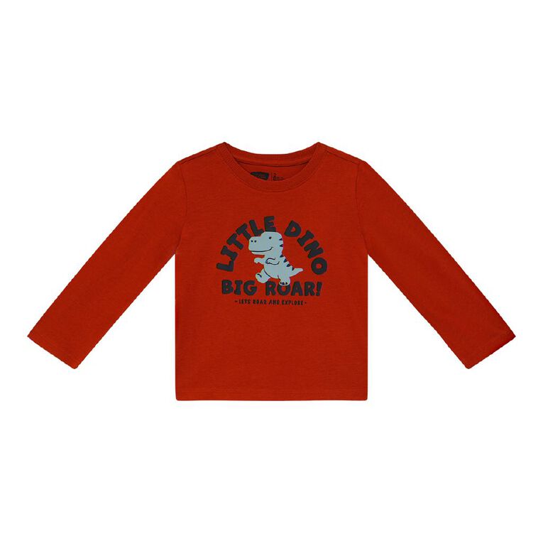 Young Original Toddler Long Sleeve Printed Tee, Orange Dark, hi-res