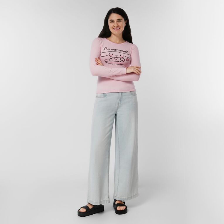 Hello Kitty Women's 90s Baby Tee, Pink, hi-res