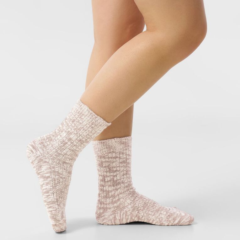 H&H Women's Chunky Rib Crew Socks 3 Pack, Charcoal, hi-res
