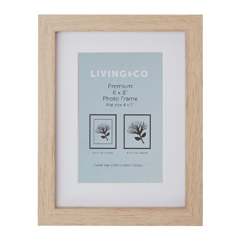 Living & Co Premium Photo Frame Natural 8in x 10in, Natural, hi-res