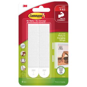 Command Picture Hanging Strips X-Large White