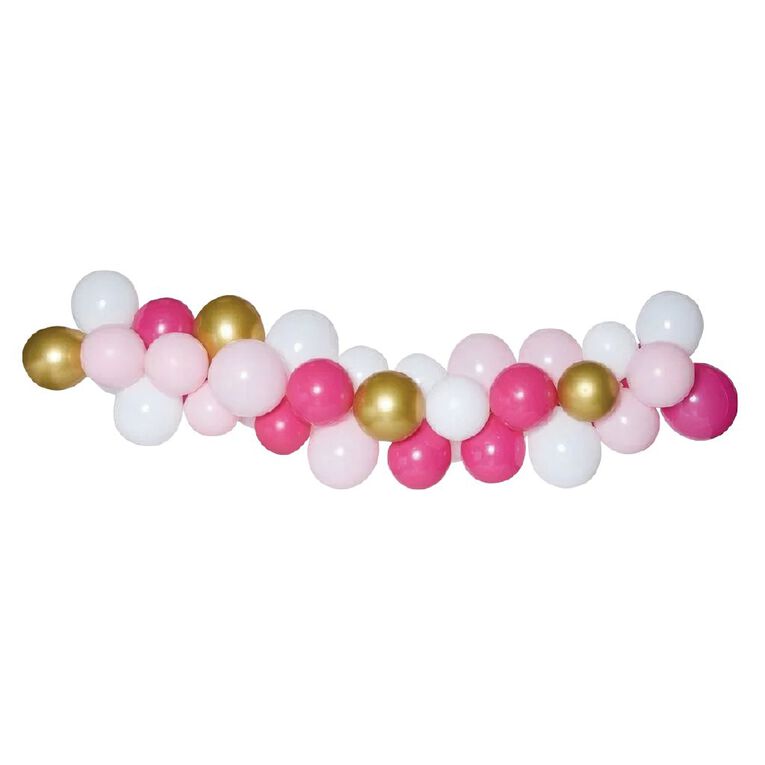 Party Inc Balloon Garland Pink & White 30cm, , hi-res