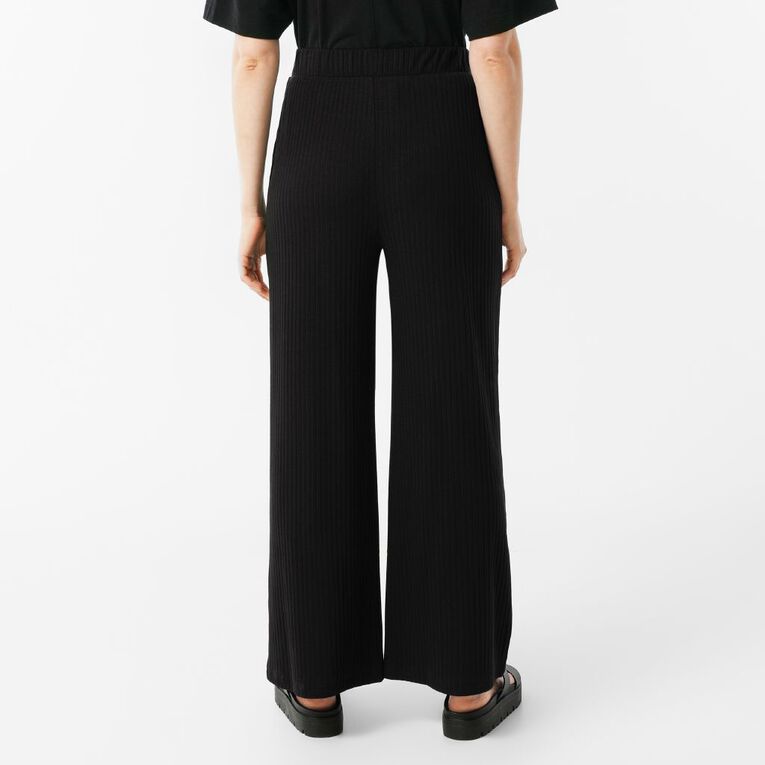 H&H Women's Wide Rib Pull On Pants, Black, hi-res
