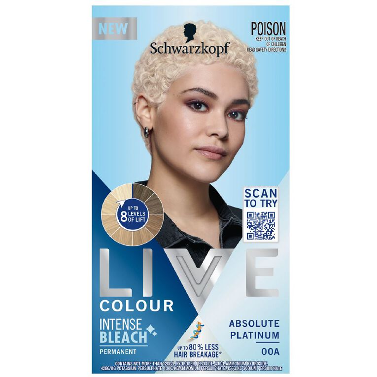 Schwarzkopf Live Colour Permanent Intense Bleach Absolute Platinum 00A, , hi-res