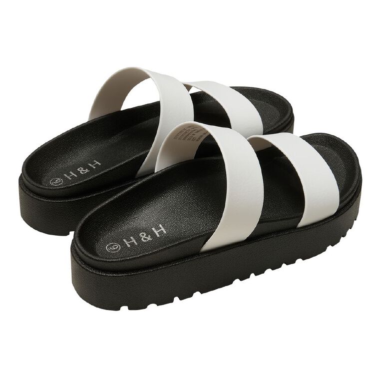 H&H Women's Emily Slides, Black/White, hi-res