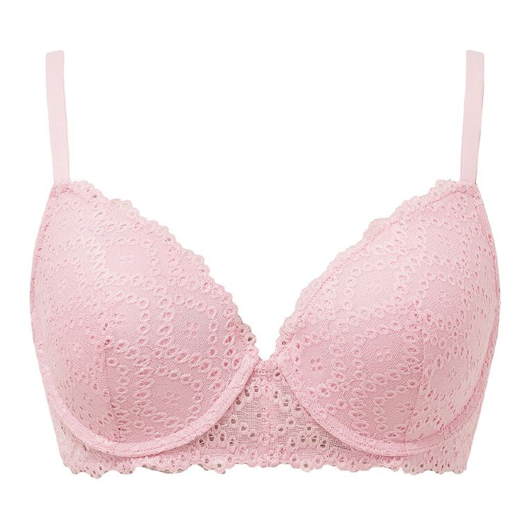 H&H Women's Embroidery Lace T-Shirt Bra, Pink Light, hi-res