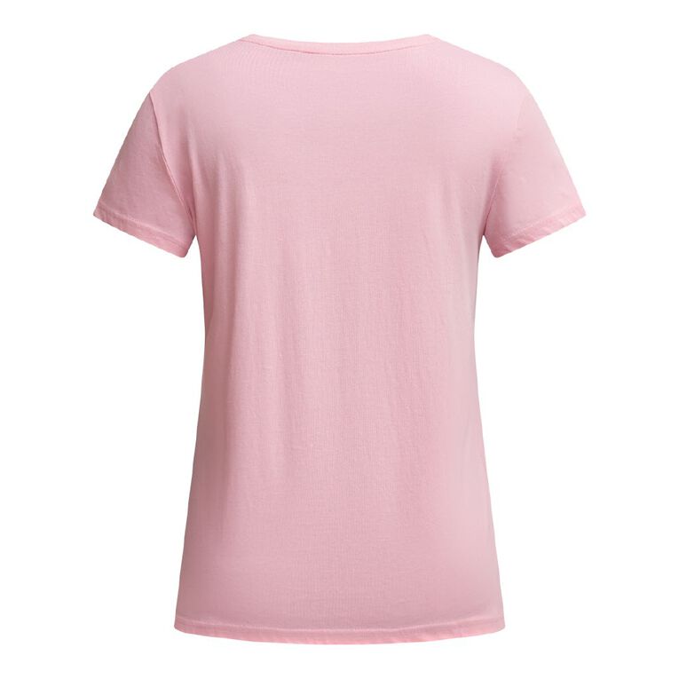H&H Women's Essential Short Sleeve V-Neck Tee, Pink Mid, hi-res