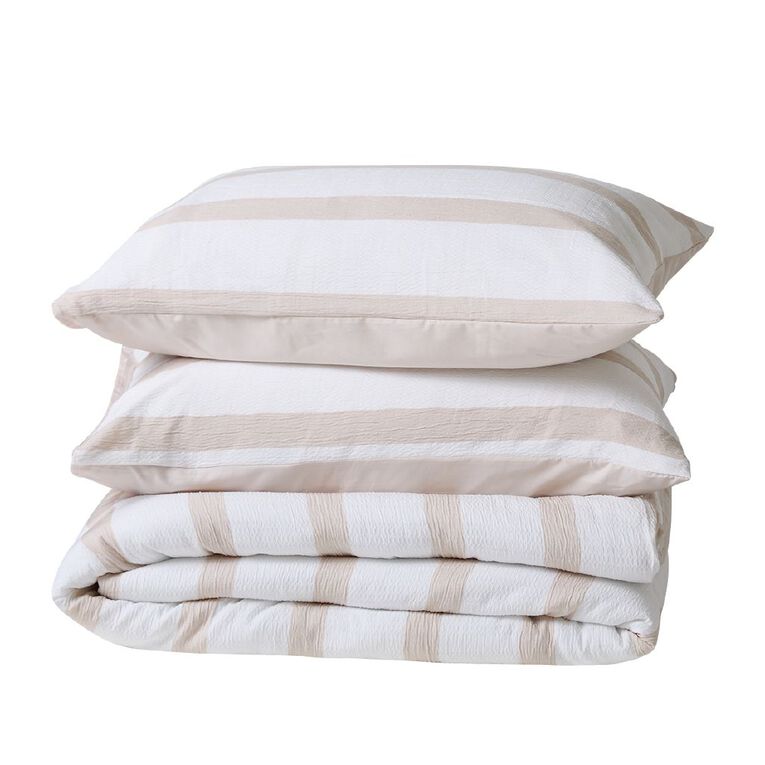 Living & Co Stripe 3 Piece Comforter Set Queen, , hi-res