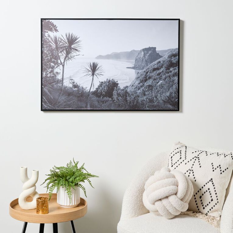 Living & Co Beach Cliff Framed Canvas 60cm x 90cm, , hi-res