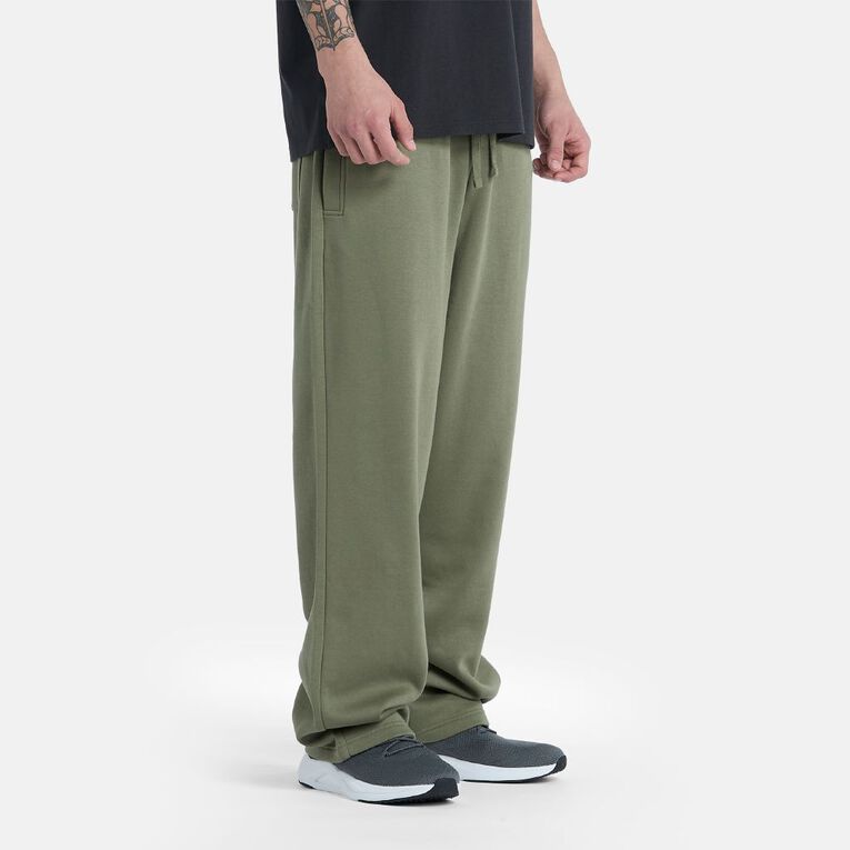 H&H Men's Straight Leg Fleece Pants, Green Mid, hi-res