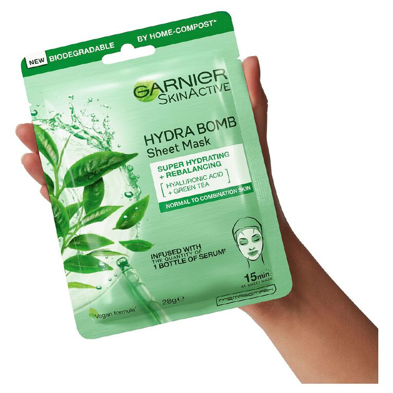 Garnier Hydrabomb Tissue Green Tea Mask, , hi-res