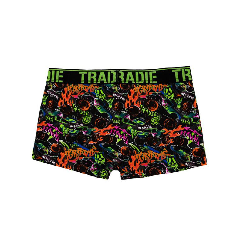 Tradie Boys' Trunks 3 Pack, Black/Orange, hi-res