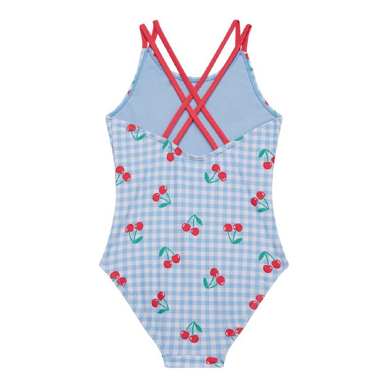 Young Original Printed Swimsuit, Blue Light, hi-res