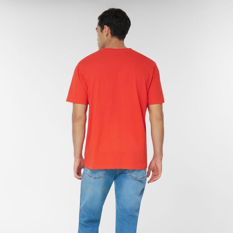H&H Men's Regular Fit Plain Tee, Red Mid, hi-res