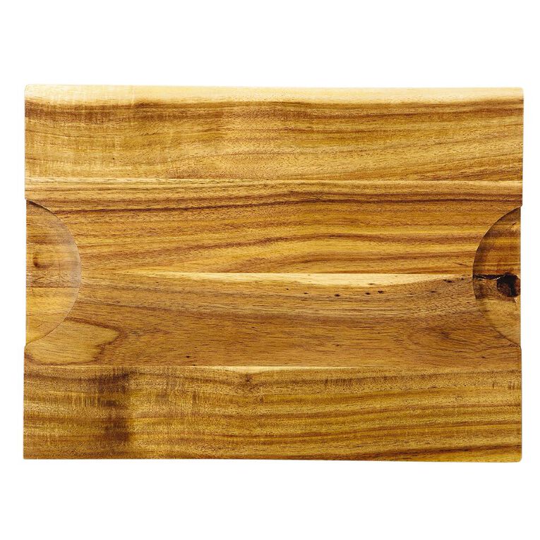 Living & Co Kitchen Block with Drainage Groove 40 x 30 x 3.5cm Natural, , hi-res