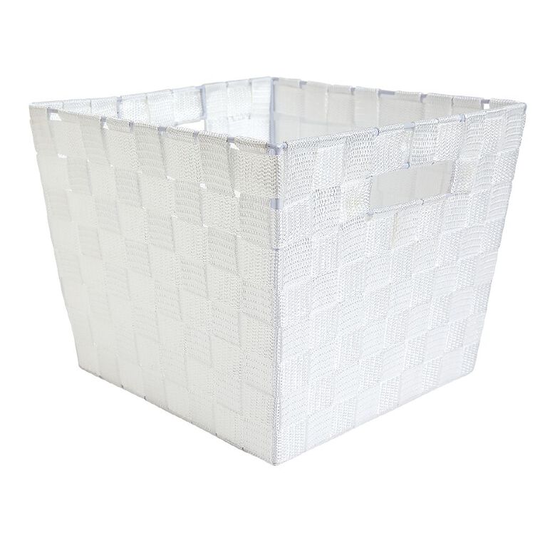 Living & Co Woven Basket White Medium, , hi-res