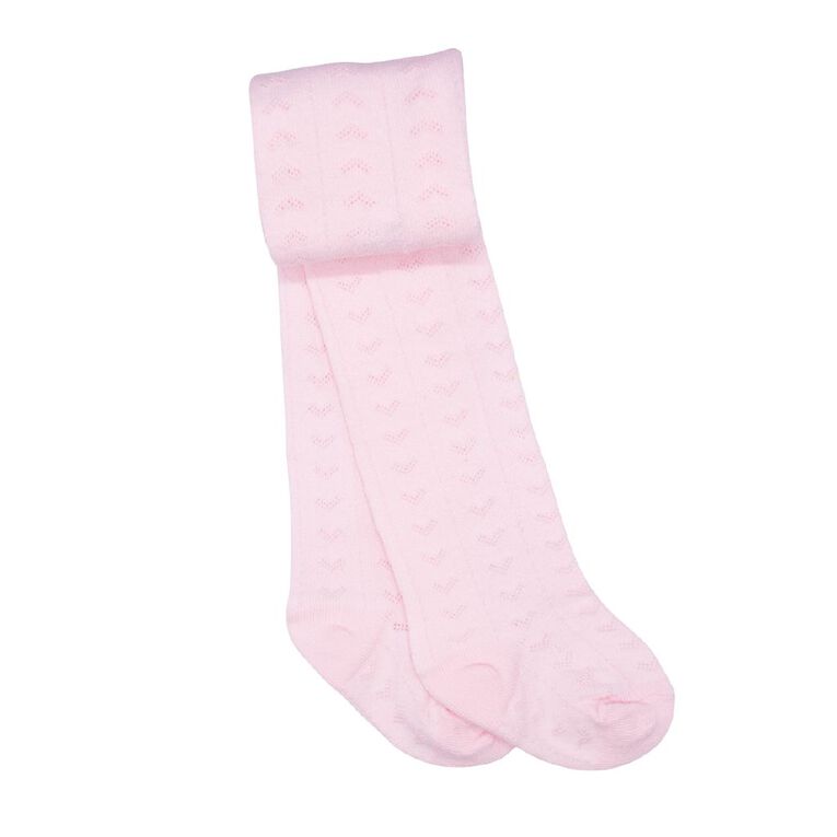 Underworks Infants' Pointelle Tights 1 Pack, Pink, hi-res