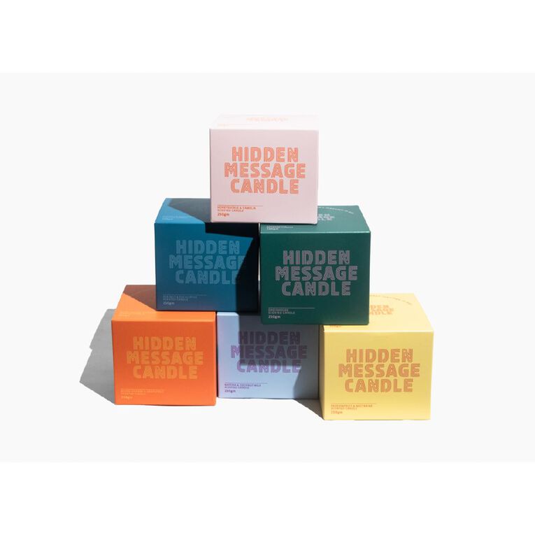 Living & Co Hidden Message Candle Blood Orange & Grapefruit Orange 250g, , hi-res