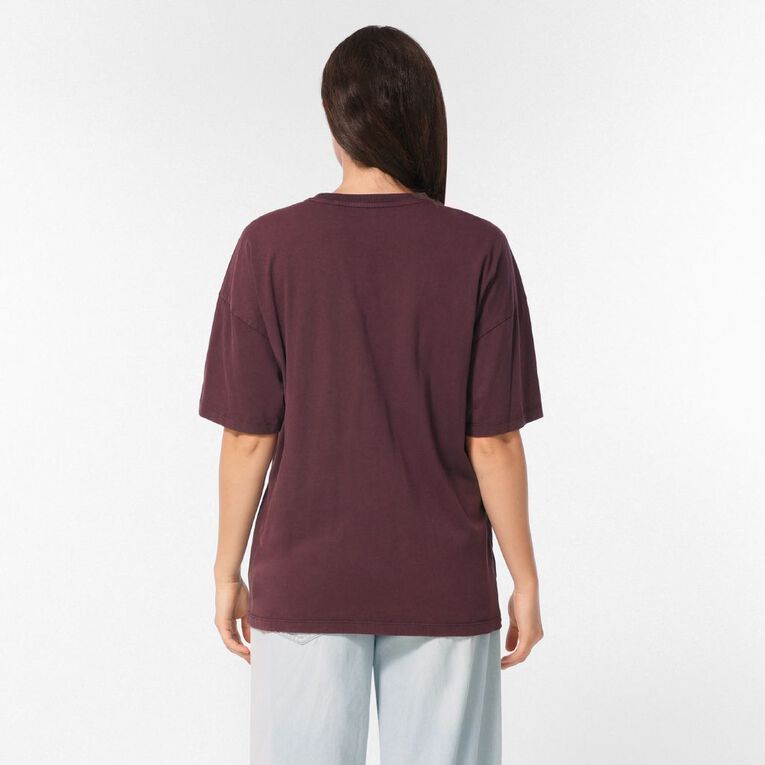 H&H Women's Short Sleeve Boyfriend Graphic Tee, Brown Dark DEC CHOC, hi-res