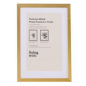 Living & Co Platinum Metal Photo Frame Gold 5in x 7in