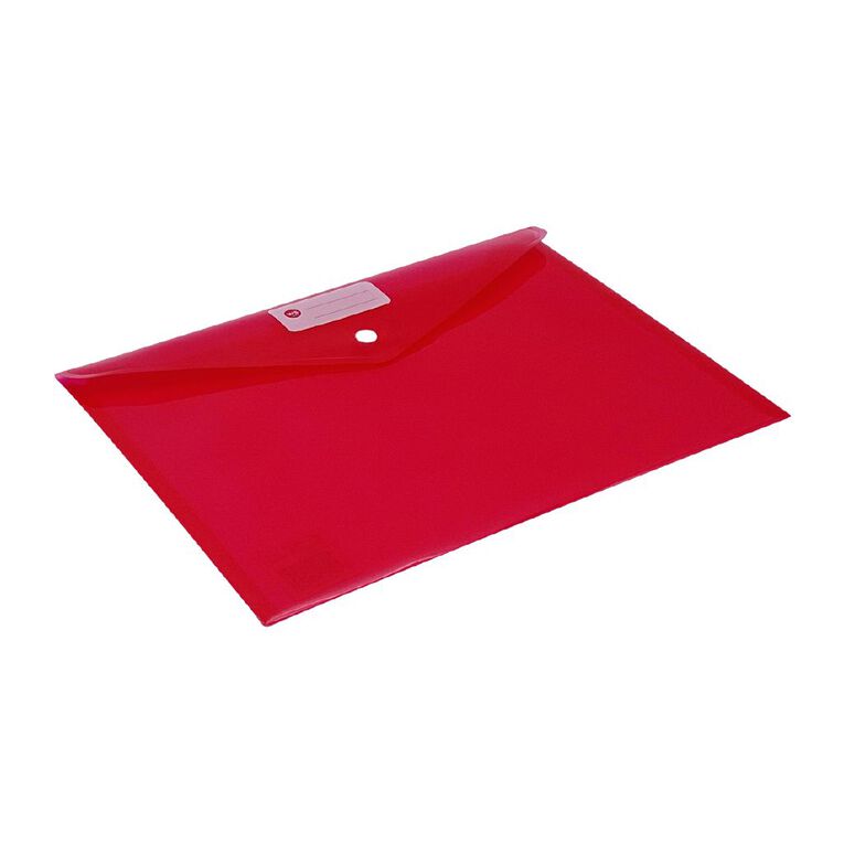 WS Document Envelope Single Dome Red A4, , hi-res