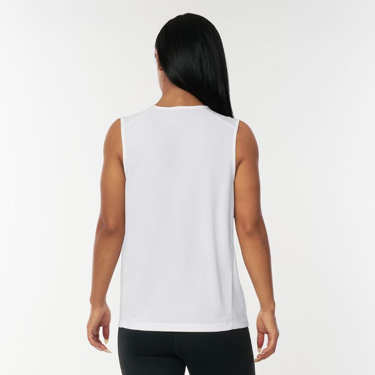 Active Intent Women's Side Angled Tank, White, hi-res